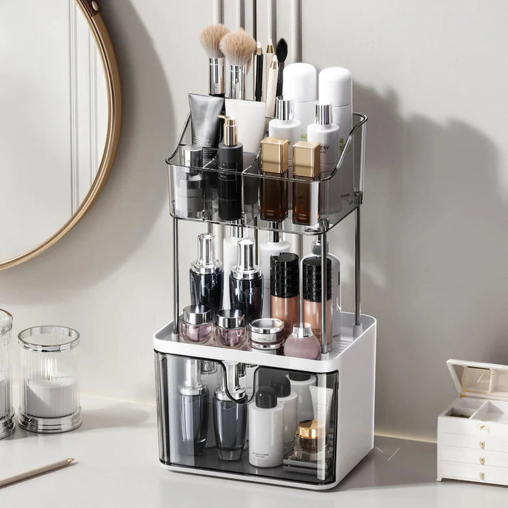 Luxury 3-Tier Acrylic Organizer - Elegant Vanity Display Stand for Makeup, Skincare, Perfumes & Jewelry