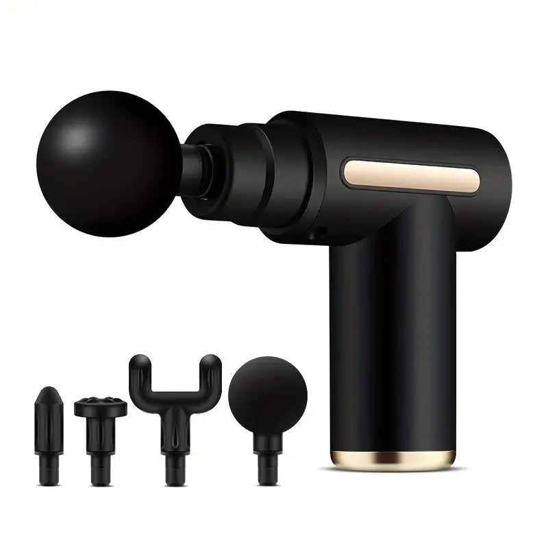 LED Touch Screen Portable Massage Gun with 4 Interchangeable Heads, USB Rechargeable, Muscle Relaxer and Fascia Massager