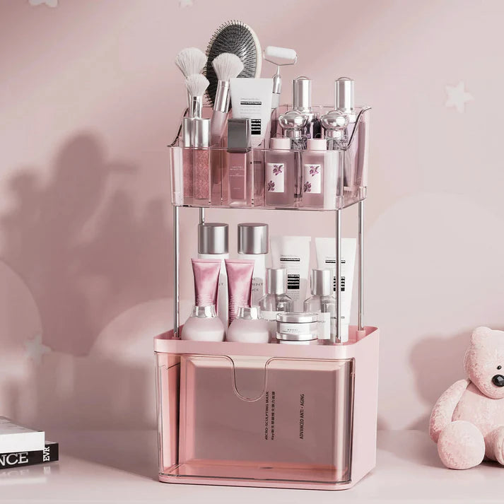 Luxury 3-Tier Acrylic Organizer - Elegant Vanity Display Stand for Makeup, Skincare, Perfumes & Jewelry
