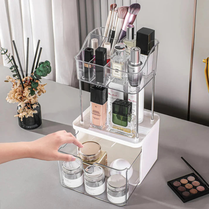 Luxury 3-Tier Acrylic Organizer - Elegant Vanity Display Stand for Makeup, Skincare, Perfumes & Jewelry