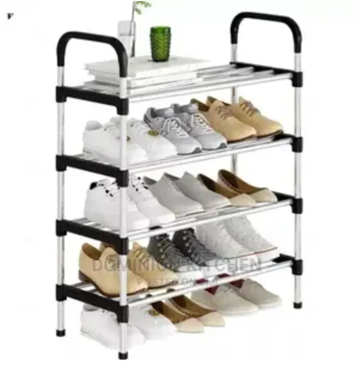 5-Tier Steel Shoe Rack - Heavy-Duty Space Saving Organizer for Living Room, Bedroom, or Closet