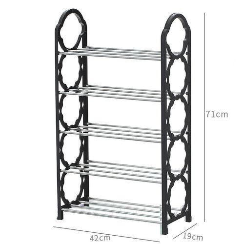 Stackable 5-Tier Shoe Shelf | Compact Shoe Organizer for Men & Women, Fits Narrow Spaces