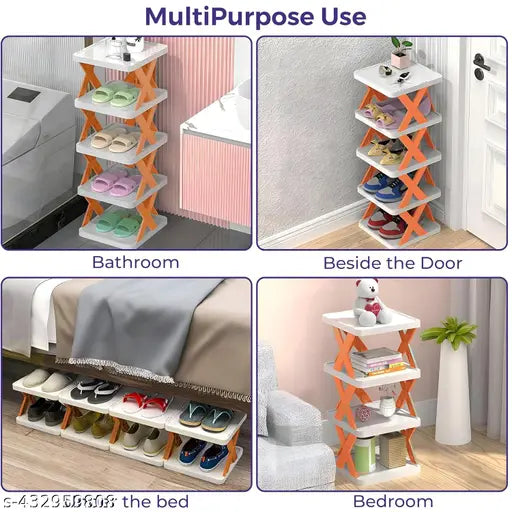 5-Tier Stackable Shelving Unit | Multi-Use Organizer Shelf for Kitchen Pantry, Bedroom Closet, Bathroom, Lounge | Perfect for Shoes, Toys, Books, Plants & Home Storage
