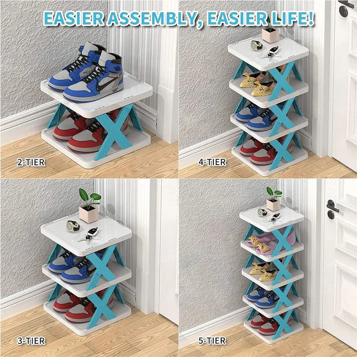 5-Tier Stackable Shelving Unit | Multi-Use Organizer Shelf for Kitchen Pantry, Bedroom Closet, Bathroom, Lounge | Perfect for Shoes, Toys, Books, Plants & Home Storage