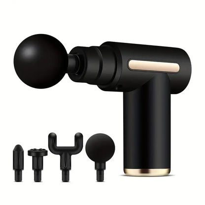 LED Touch Screen Portable Massage Gun with 4 Interchangeable Heads, USB Rechargeable, Muscle Relaxer and Fascia Massager