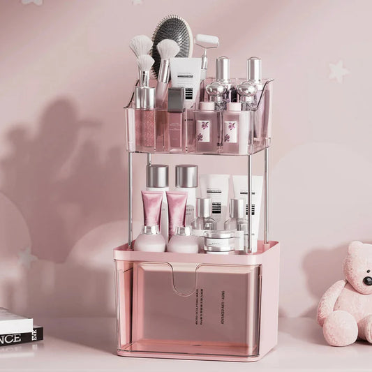 Luxury 3-Tier Acrylic Organizer - Elegant Vanity Display Stand for Makeup, Skincare, Perfumes & Jewelry