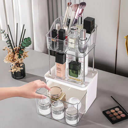 Luxury 3-Tier Acrylic Organizer - Elegant Vanity Display Stand for Makeup, Skincare, Perfumes & Jewelry