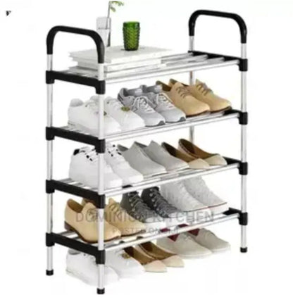 5-Tier Steel Shoe Rack - Heavy-Duty Space Saving Organizer for Living Room, Bedroom, or Closet