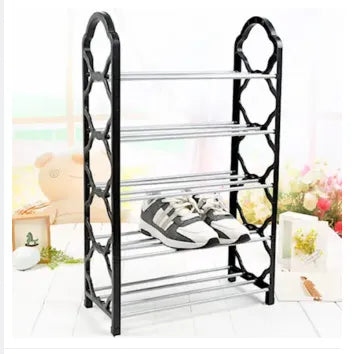Stackable 5-Tier Shoe Shelf | Compact Shoe Organizer for Men & Women, Fits Narrow Spaces